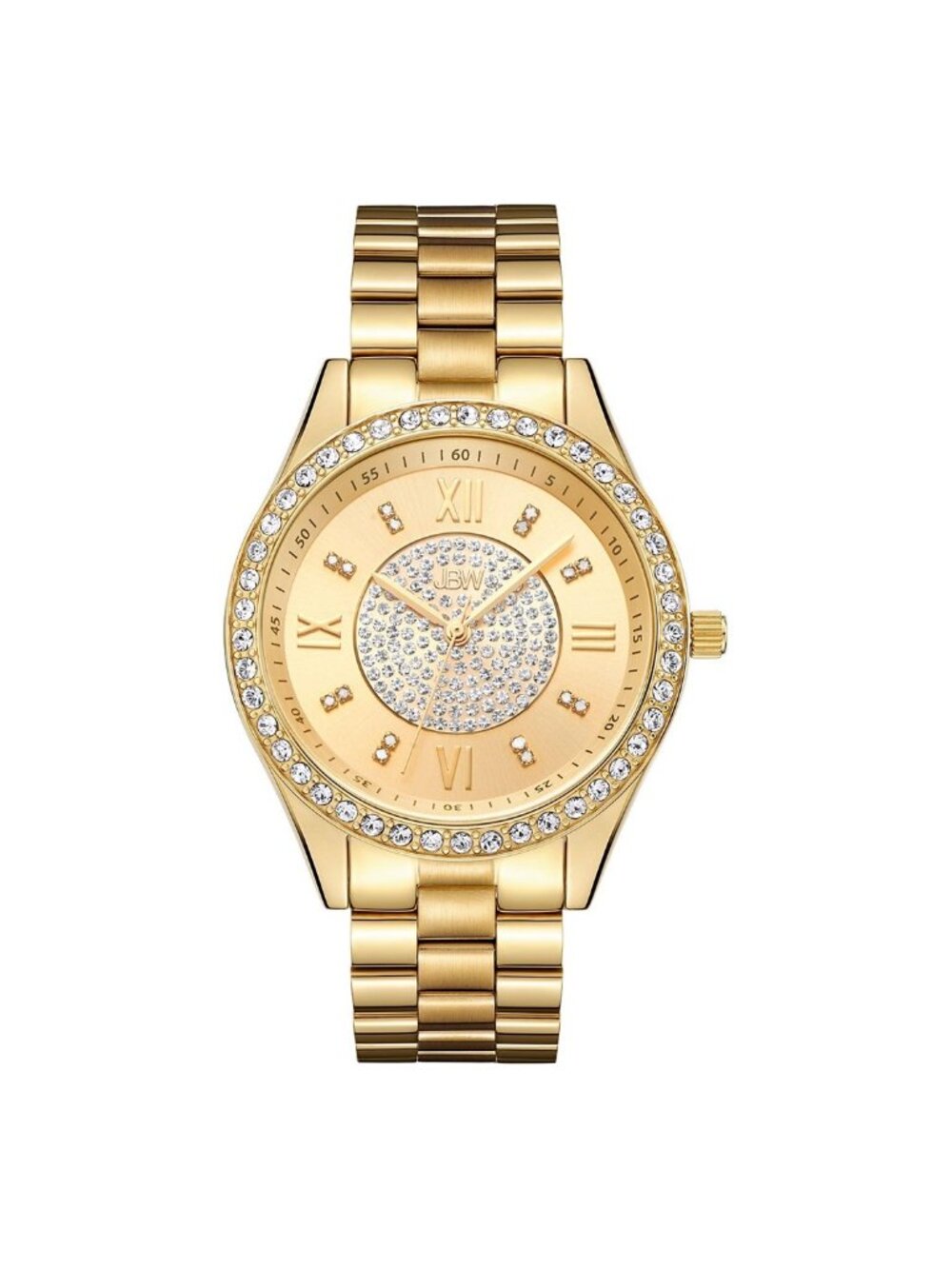 NWT JBW Mondrian Gold Diamond Dial 18kt Gold Plated Stainless Steel Ladies Watch